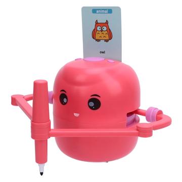 Kinderkunst leerrobot tekenmachine met 100 activiteitenkaarten - Hot Pink