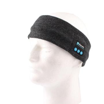 Gebreide Bluetooth-hoofdband voor sport, handsfree bellen - donkergrijs