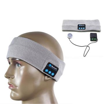 Gebreide Bluetooth-hoofdband voor sport, handsfree bellen - Lichtgrijs