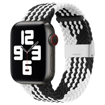 Apple Watch Series Ultra 2/Ultra/10/9/8/SE (2022)/7/SE/6/5/4/3/2/1 Gebreide Band - 49mm/46mm/45mm/44mm/42mm - Zwart / Wit