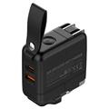 LDNIO Q2618 65W GaN-snellader met verwisselbare stekkers - USB-C/USB-A - Zwart