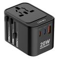 Ldnio Z9 20W reisadapter - 2x USB-C PD, USB-A QC3.0 - Zwart