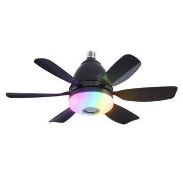 LEC017R 3-Snelheden RGB Dimbare Plafondventilator met Bluetooth Luidspreker - Zwart