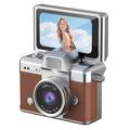 LK-027 Mini Retro Duimcamera - 1.47" Flip Scherm, HD 720p Video - Bruin