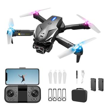 LU600 opvouwbare obstakel-ontwijkende RC drone met cool licht - zwart