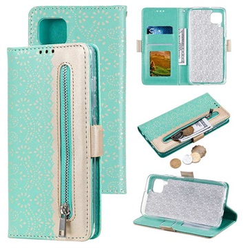 Lace Pattern Huawei P40 Lite Wallet Case - Groen