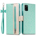 Lace Pattern Samsung Galaxy A41 Portemonne Case - Groen