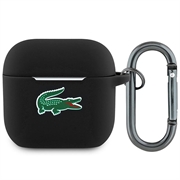 AirPods 4 Lacoste Croc Logo vloeibare siliconen hoesje - Zwart