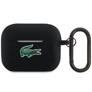 AirPods Pro 2 Lacoste Croc Logo vloeibare siliconen hoesje - Zwart