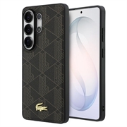 Samsung Galaxy S26 Ultra Lacoste PVC Blend Monogram Gold Logo magnetische hoesje - bruin