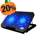 Laptop Koeler / Verstelbare Standaard met LED-Ventilatoren N99 - Zwart