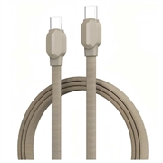 Ldnio LC212C gevlochten USB-C-kabel voor snel opladen - 2m, 65W - Titaan Goud