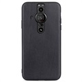 Sony Xperia Pro-I Leder Bekleed TPU Hoesje - Zwart