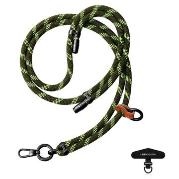 Leeu Design Gestreept Universeel Crossbody Telefoonkoord - 160cm, 8mm - Groen