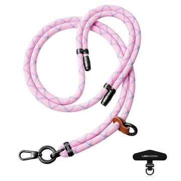 Leeu Design Gestreept Universeel Crossbody Telefoonkoord - 160cm, 8mm - Roze