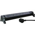 Legrand 049429 5-uitgangs 2P+T roterende stekkerdoos met USB-A & USB-C - 3680W/16A - Zwart