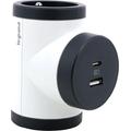 Legrand 049437 Roterende Bi-Plug met 2x zijcontactdozen 2P+T & USB-A/USB-C - Wit / Donkergrijs
