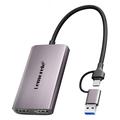 Lemorele AC02L Video-opnamekaart - USB-C/USB-A, 4K 60Hz - Grijs