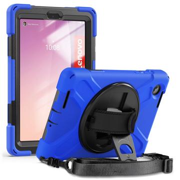 Lenovo Tab M8 Gen 4 Heavy Duty 360 Cover met Polsbandje - Blauw