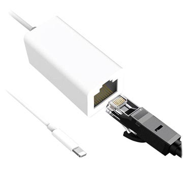 Lightning / RJ45 Ethernet LAN Wired Network Adapter - Wit