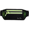 Lichtgewicht Running Belt Bag met reflecterende strip en ritsvakken - 7.2" - Zwart