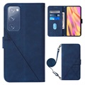 Line Series Samsung Galaxy S20 FE Portemonnee Hoesje - Blauw