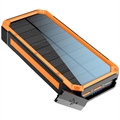 Lippa 20000mAh Solar Powerbank - PD 18W - Zwart