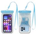 Vloeibare Glitter Universele IPX8 Waterdichte Hoes - 7.2" - Blauw