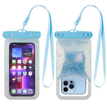 Vloeibare Glitter Universele IPX8 Waterdichte Hoes - 7.2" - Blauw