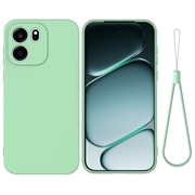OnePlus Nord CE6 Vloeibare siliconen hoesje met polsbandje - Groen