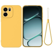 OnePlus Nord CE6 Vloeibare siliconen hoesje met polsbandje - Geel