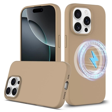 iPhone 16 Pro Max Liquid Siliconen Hoesje - MagSafe Compatibel - Woestijngoud