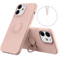 iPhone 13 Liquid Siliconen Hoesje met Ring Houder
