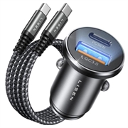 Lisen 51W autolader met USB-C-kabel - zwart