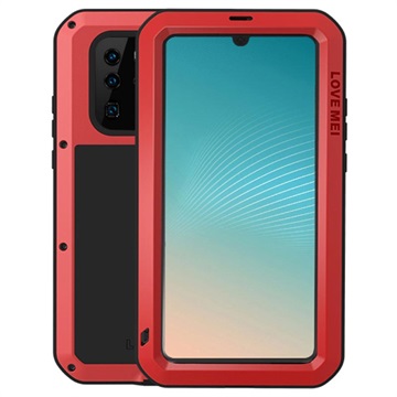 Love Mei Krachtige Huawei P30 Pro Hybrid Case - Rood