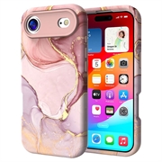 iPhone Air Luxe Marmer Hybride Hoesje - Paars / Goud