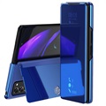 Luxury Mirror View Samsung Galaxy Z Fold2 5G Flip Cover - Blauw