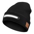 M1-BTD3 LED-beanie met Bluetooth-luidsprekers - Wit licht - Zwart