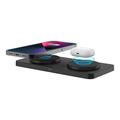 M15 30W 2-in-1 magnetische draadloze desktopoplader - zwart
