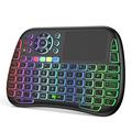 M9 Mini draadloos toetsenbord met touchpad en RGB-achtergrondverlichting - Zwart