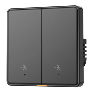 MG-KG126 Zigbee Radar Slimme Schakelaar / Menselijke Sensor Wandschakelaar - 2 Gang, 1 Weg - Zwart
