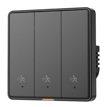 MG-KG126 Zigbee Radar Slimme Schakelaar / Menselijke Sensor Wandschakelaar - 3 Gang, 1 Weg - Zwart