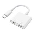 MH-CM33S USB-C naar 3.5mm audio-adapter met PD 3.0 ondersteuning - Wit