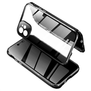 iPhone 11 Magnetisch Cover met Privacygehard Glas - Zwart