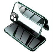 iPhone 11 Magnetisch Cover met Privacygehard Glas - Groen