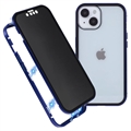 iPhone 15 Magnetisch Cover met Privacygehard Glas - Blauw