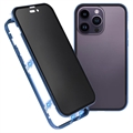 iPhone 15 Pro Max Magnetisch Cover met Privacygehard Glas - Blauw