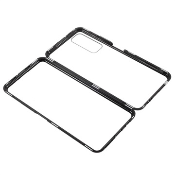 Huawei P Smart 2021 Magnetisch Cover met Gehard Glas - Zwart