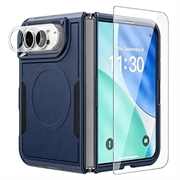 iPhone Duo Magnetisch hoesje met glazen screenprotector en cameralensbeschermer - blauw