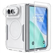 iPhone Duo Magnetisch hoesje met glazen screenprotector en cameralensbeschermer - wit